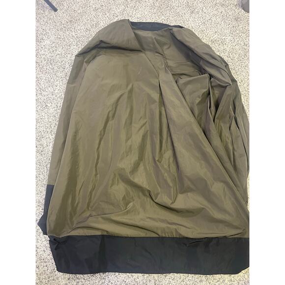 SUN KIM Drape Open Front Tunic Jacket Pockets Olive Green Black USA Size 3X - Picture 11 of 12